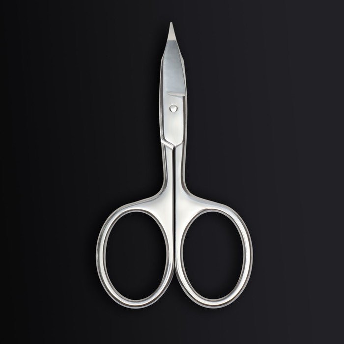 Ножницы маникюрные &laquo;Premium&raquo;, загнутые, широкие, заострённые, 9,5 см, на блистере, цвет серебристый