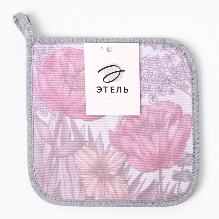 Набор прихваток Этель Рoppy fields 2 шт, 19х19 саржа,100% х/л,ватин 250г/м2