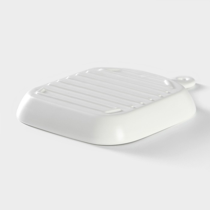 Блюдо из жаропрочной керамики для подачи Magistro &laquo;Сковорода-гриль&raquo;, 23&times;16&times;3 см, цвет белый