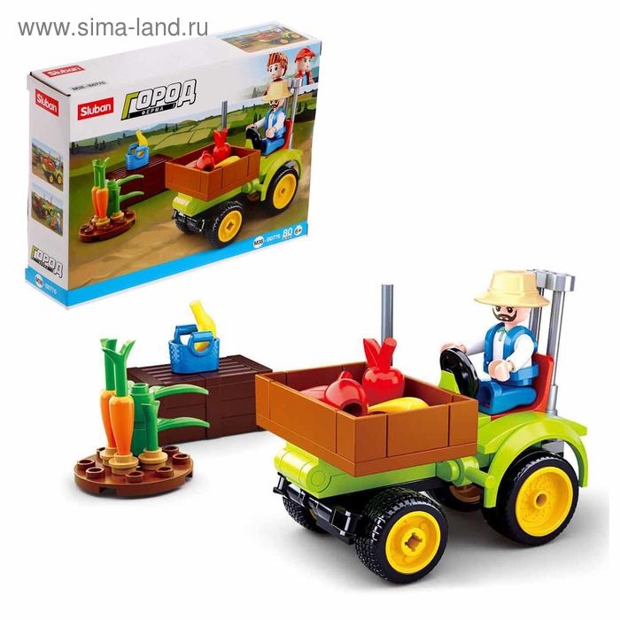 Конструктор Город &laquo;Сельхоз трактор&raquo;, 80 деталей