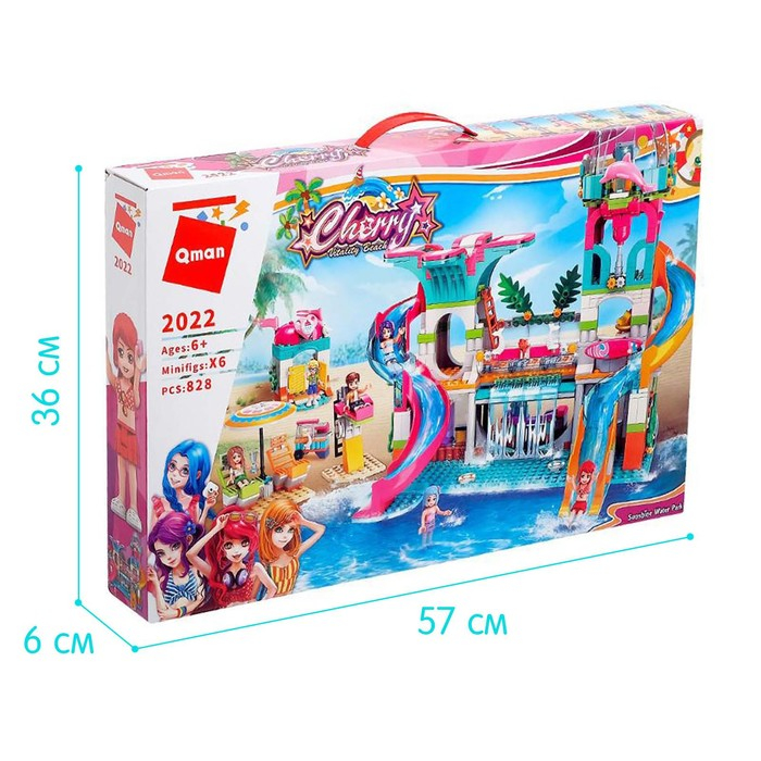 Конструктор Девчонки «Аквапарк», 6 минифигур, 828 деталей Конструктор Девчонки «Аквапарк», 6 минифигур, 828 деталей