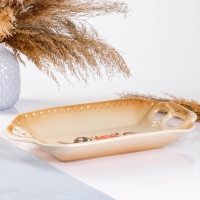 Хлебница "Роспись" бежевая 32х18см Хлебница "Роспись" бежевая 32х18см