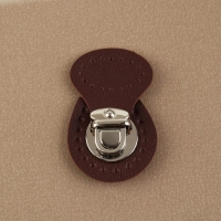 Застёжка для сумки, пришивная, 6 &times; 4 см, цвет тёмно-коричневый/серебряный