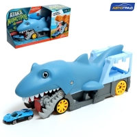 Парковка-автотрек &laquo;Атака монстров. Акула&raquo;, свет, 1 машинка, пусковая установка