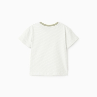 Футболка для мальчика, цвет белый/полоска, рост 110 см