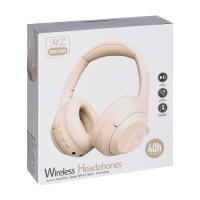 Наушники MZ300, беспроводные, полноразмерные, микрофон, BT 5.3, 400 мАч, бежевые Наушники MZ300, беспроводные, полноразмерные, микрофон, BT 5.3, 400 мАч, бежевые