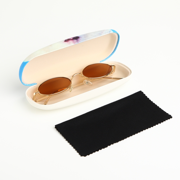 Футляр для очков на хлопушке, длина 16 см, цвет голубой Футляр для очков на хлопушке, длина 16 см, цвет голубой