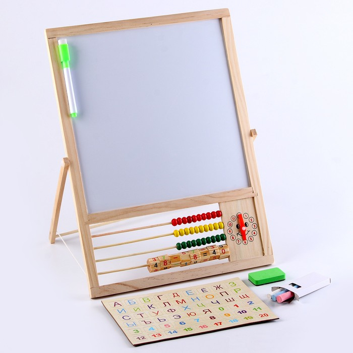 Доска магнитная двухсторонняя, на подставке, рабочее поле: 22 &times; 22 см