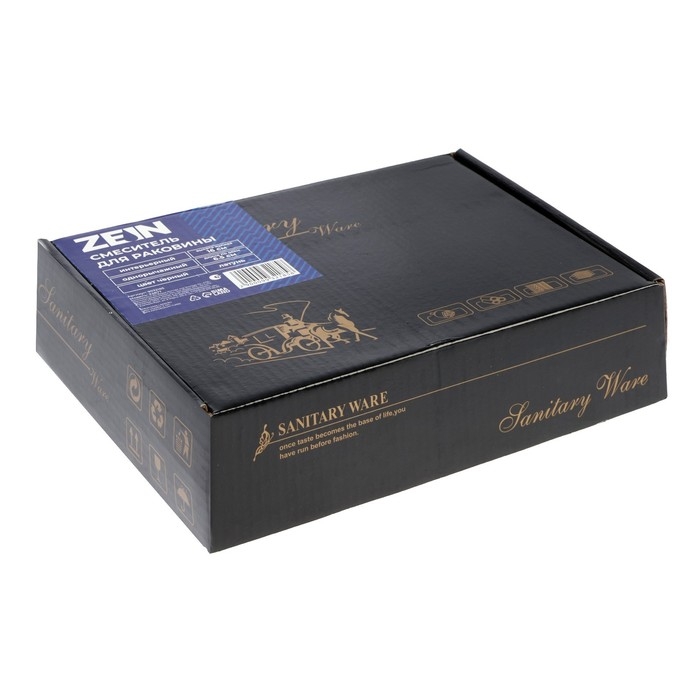 Смеситель для раковины ZEIN Z3877, однорычажный, интерьерный, высота 16 см, латунь, черный Смеситель для раковины ZEIN Z3877, однорычажный, интерьерный, высота 16 см, латунь, черный