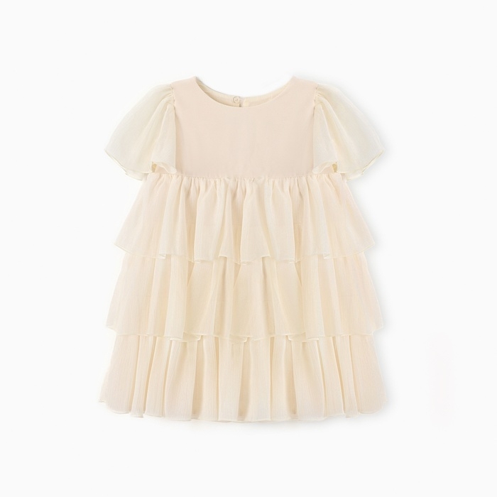 Платье для девочки MINAKU: PartyDress, цвет молочный, рост 110 см Платье для девочки MINAKU: PartyDress, цвет молочный, рост 110 см