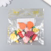 Декор для творчества пластик "Фруктики на палочке" набор 10 шт 2,1х1,4 см