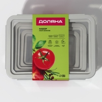 Набор ланч - боксов Доляна, 3 шт, 550 мл, 1,2 л, 2,2 л, прозрачный