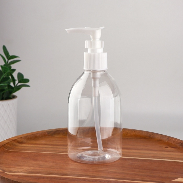 Бутылочка для хранения, с дозатором, 270 мл, цвет белый/прозрачный Бутылочка для хранения, с дозатором, 270 мл, цвет белый/прозрачный