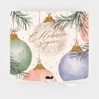 Коробка подарочная новогодняя складная двухсторонняя &laquo;Новогодние шары&raquo;, 20 х 18 х 5 см, Новый год