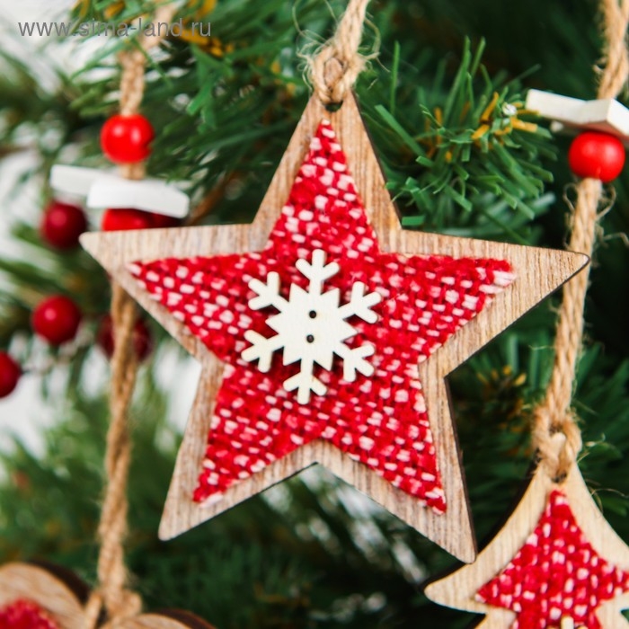 Подвеска новогодняя &laquo;Зимний вечер&raquo;, МИКС, красная