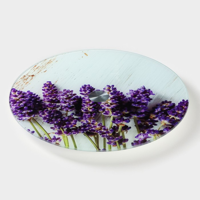 Подставка стеклянная для торта вращающаяся Доляна «Лаванда», d=32 см ㅤ Подставка стеклянная для торта вращающаяся Доляна «Лаванда», d=32 см ㅤ