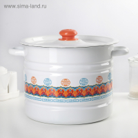 Мантоварка-позница эмалированная, 9 л, декор, 3 вставки, цвет МИКС