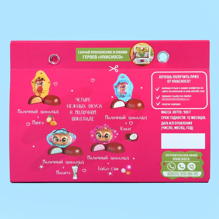 Конфеты шоколадные с кремовой начинкой VivaChoco «Исключительно для принцесс», 100 г Конфеты шоколадные с кремовой начинкой VivaChoco «Исключительно для принцесс», 100 г