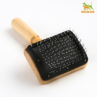 Щётка - пуходёрка деревянная "Премиум" с каплями, для длинношерстных животных, основание 80 х 60 мм Щётка - пуходёрка деревянная "Премиум" с каплями, для длинношерстных животных, основание 80 х 60 мм