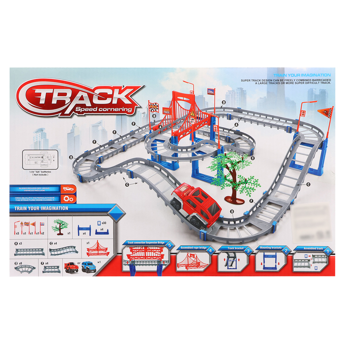 Детский автотрек &laquo;Крутой вираж&raquo;, работает от батареек