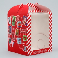 Складная коробка под маленький торт «Новогодний подарок», 15 х 15 х 18 см, Новый год Складная коробка под маленький торт «Новогодний подарок», 15 х 15 х 18 см, Новый год