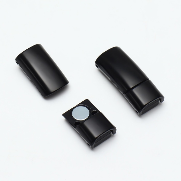 Фиксатор для шнурков, на магните, пара, размер 2,6 &times; 2 &times; 0,7 см, цвет чёрный