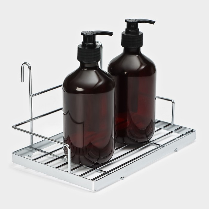 Полка на рейлинг Доляна, 24,5&times;17&times;14,5 см, цвет хромированный