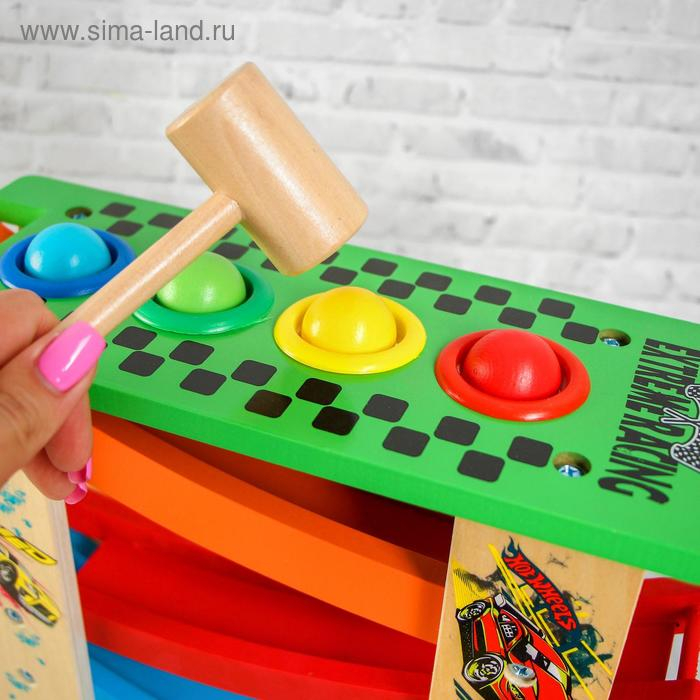 Автотрек 3 в 1 &laquo;Стучалка, гонки и боулинг&raquo;, 32 &times; 14 &times; 29 см