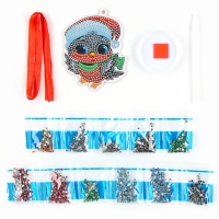 Алмазная мозаика на новый год на подвеске &laquo;Снегирь&raquo;, 9 х 11 см, новогодний набор для творчества