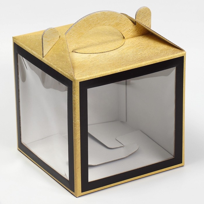 Коробка кондитерская с окном, сундук, &laquo;Новогодний шик&raquo; 20 х 20 х 20 см, Новый год