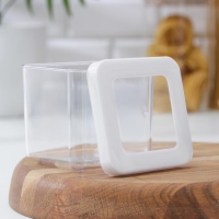 Контейнер для сыпучих продуктов «Степ», 650 мл, 10×10×9,5, цвет белый Контейнер для сыпучих продуктов «Степ», 650 мл, 10×10×9,5, цвет белый