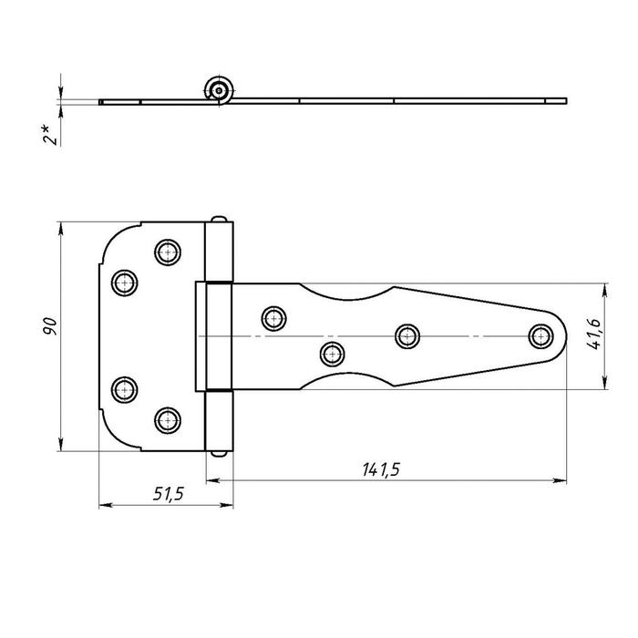 Петля стрела ПС-130, без покрытия Петля стрела ПС-130, без покрытия