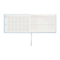 Еженедельник датированный 2025 года, 181х127 мм, 64 листа ESCALADA, мягкая обложка из искусственной кожи, блинтовое тиснение, кремовый блок 70 г/м&sup2;, голубой