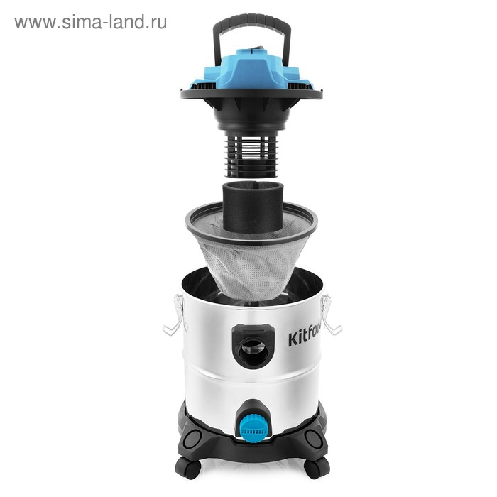 Пылесос Kitfort КТ-548, 1000 Вт, 20 л, шнур 6.8 м, серебристо-голубой Пылесос Kitfort КТ-548, 1000 Вт, 20 л, шнур 6.8 м, серебристо-голубой