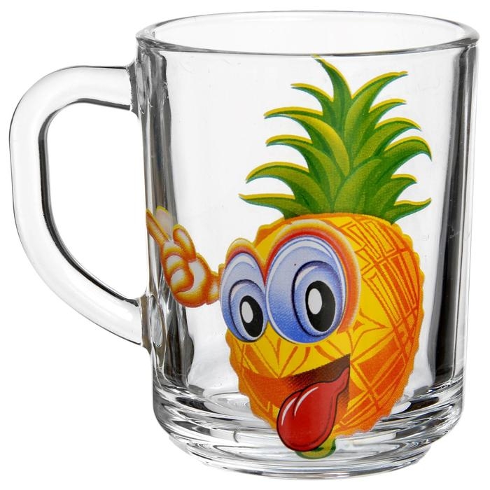 Кружка стеклянная &laquo;Фрутис&raquo;, 200 мл, рисунок МИКС