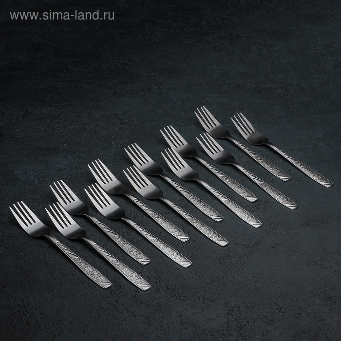 Набор вилок столовых из нержавеющей стали &laquo;Паритто&raquo;, h=19 см, 12 шт