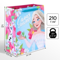 Пакет подарочный "Самая милая" 23х27х11.5 см, упаковка, Холодное сердце Пакет подарочный "Самая милая" 23х27х11.5 см, упаковка, Холодное сердце