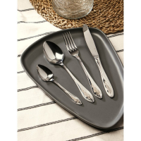 Набор столовый &laquo;Волна&raquo;, 24 предмета, толщина 2 мм, ХР ПВХ, цвет серебряный