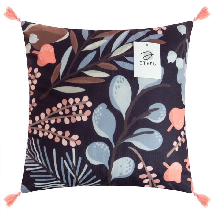 Наволочка декоративная с кисточками Этель &laquo;Флора&raquo;, 43х43 см