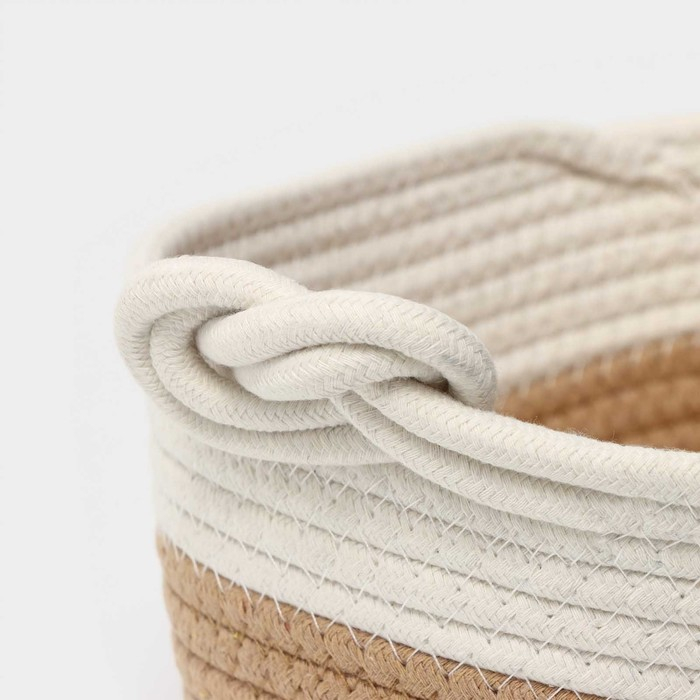 Корзина для хранения плетёная ручной работы LaDо́m &laquo;Вега&raquo;, хлопок, 33&times;22&times;13 см, цвет бежевый