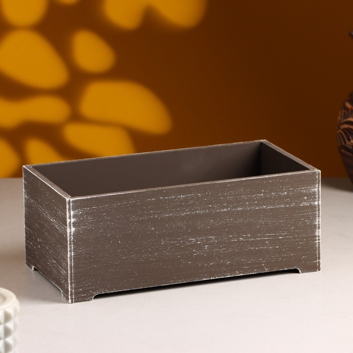 Кашпо деревянное Кашпо деревянное "Прованс" 23х12,5х9 см Коричневый