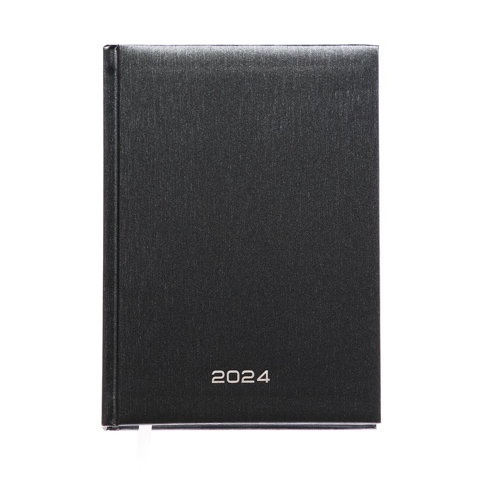 Ежедневник датированный 2024 года, А5, 176 листов, Attomex.Regent, обложка бумвинил, ляссе, блок 70 г/м2, чёрный