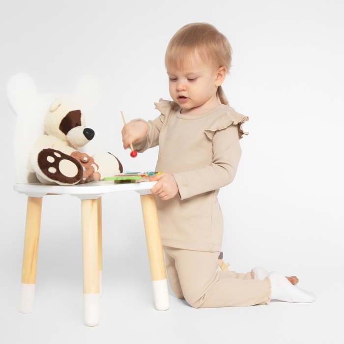 Комплект (лонгслив и брюки) для девочки MINAKU, цвет бежевый, рост 86-92 см