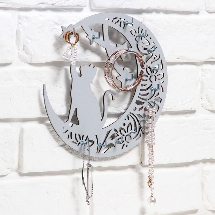 Органайзер настенный для бижутерии &laquo;Кошечка на луне&raquo;