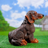 Садовая фигура "Такса длинношерстная" коричневая, 35х32х22см Садовая фигура "Такса длинношерстная" коричневая, 35х32х22см