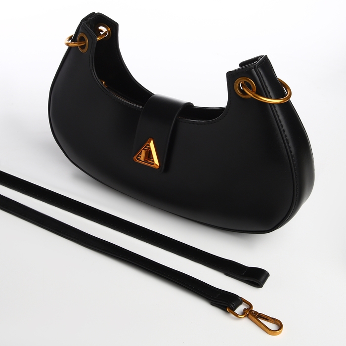 Сумка женская багет на молнии TEXTURA, средний размер, цвет чёрный Сумка женская багет на молнии TEXTURA, средний размер, цвет чёрный