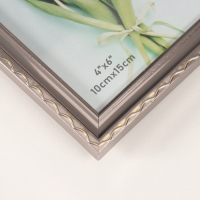 Фоторамка пластик на 2 фото 10х15 см "Волнистая линия на серебре"