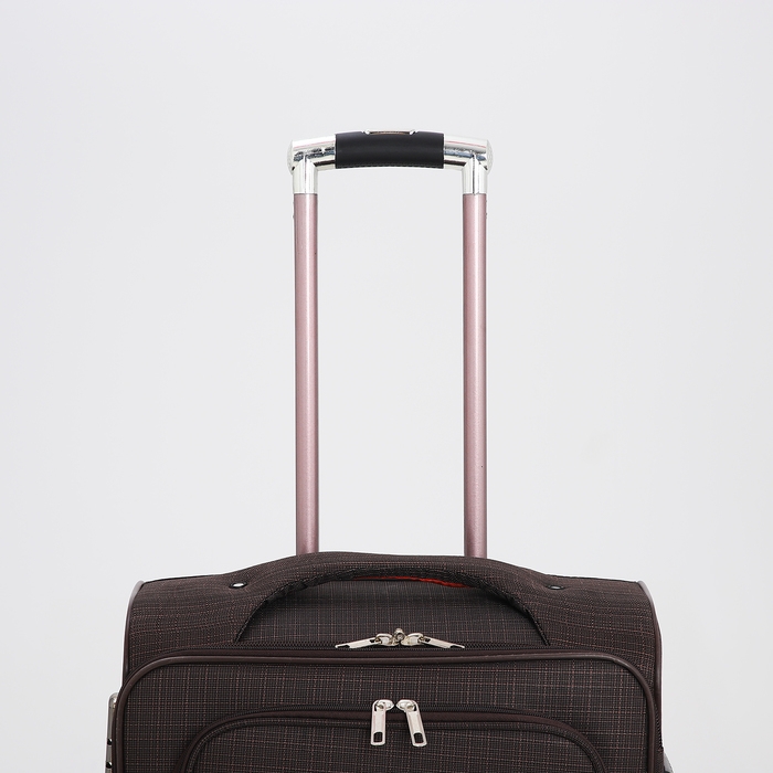 Чемодан средний 52 л (M), отдел на молнии, кодовый замок, с расширением, цвет коричневый