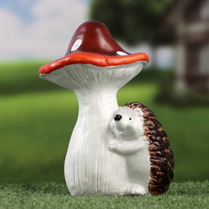 Садовая фигура Садовая фигура "Ежик под мухомором" 8х11х19см