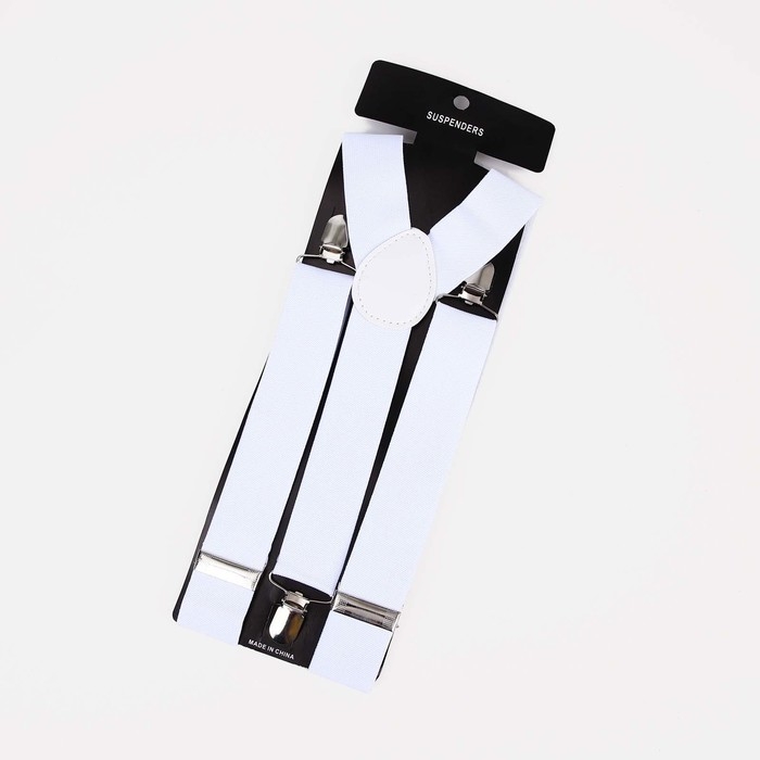 Подтяжки взрослые, ширина 3.5 см, цвет белый Подтяжки взрослые, ширина 3.5 см, цвет белый